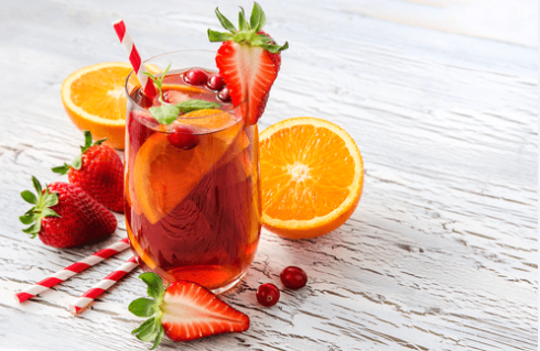 orange et fraise